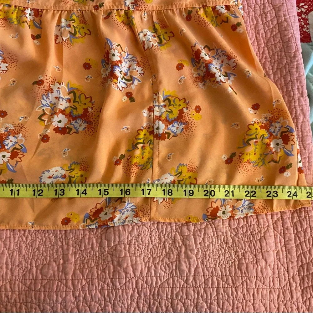 LOFT Tank top, ruffle sleeves coral. Sz XL - Picture 5 of 6